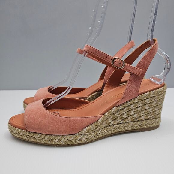 Stuart Weitzman Tia Sandal Womens 12 Terracotta Suede Espadrille Platform Wedge - Picture 1 of 12